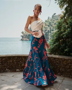 Miphai Falda Larga Martina Estampada Azul