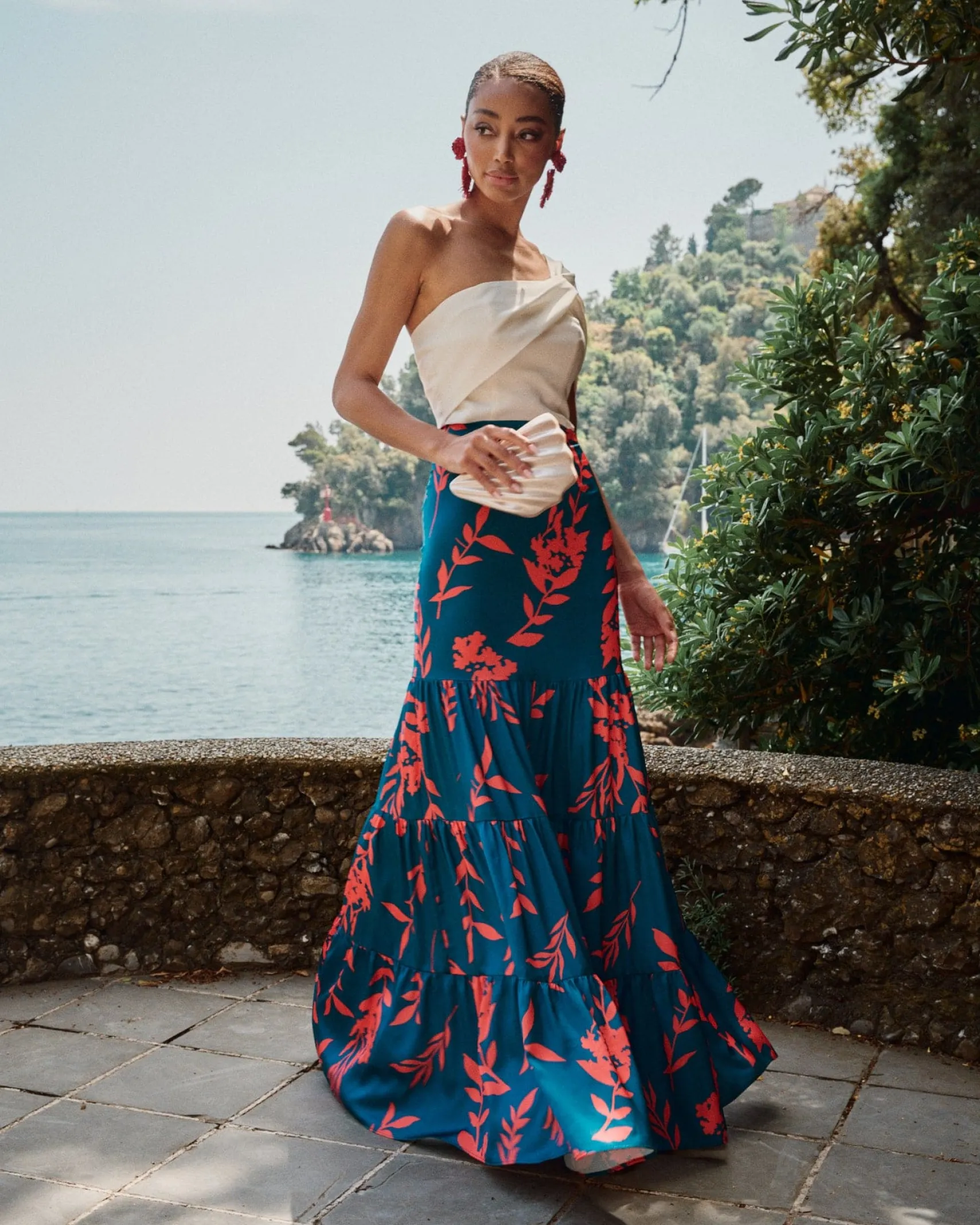 Miphai Falda Larga Martina Estampada Azul