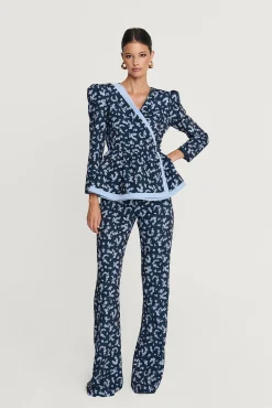 Miphai Pantalón Bristol Estampado Floral Marino