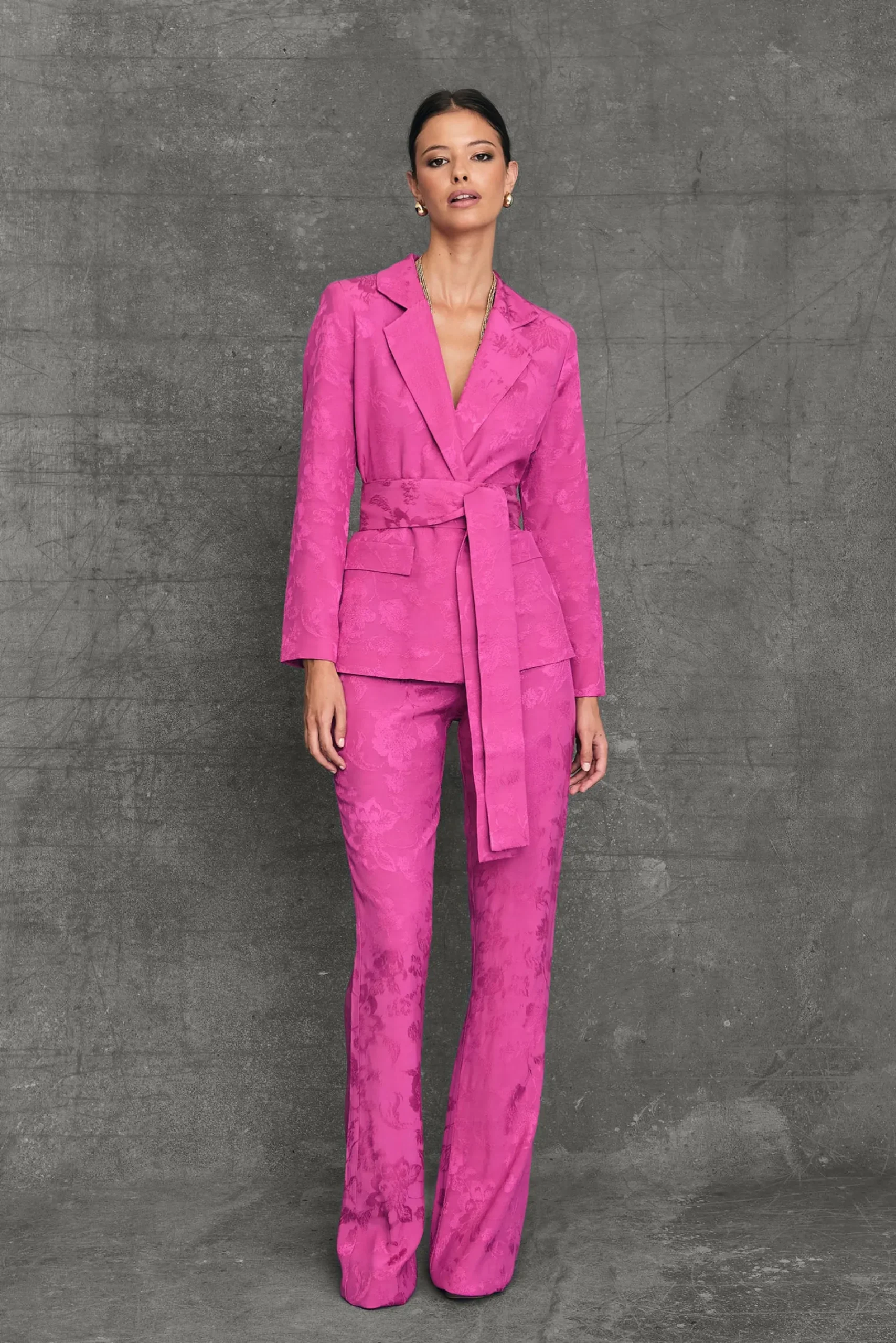 Miphai Pantalón Flare Chelsea Buganvilla