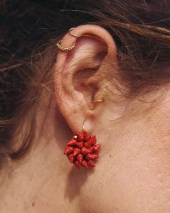 Miphai Pendientes Cíes Flor Rojo