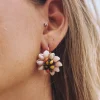 Miphai Pendientes Concha Flor Multicolor