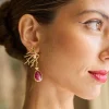 Miphai Pendientes Coral Buganvilla