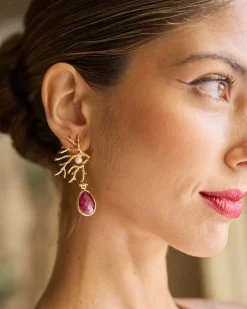 Miphai Pendientes Coral Buganvilla