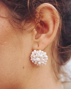 Miphai Pendientes Flor Cala Blanco