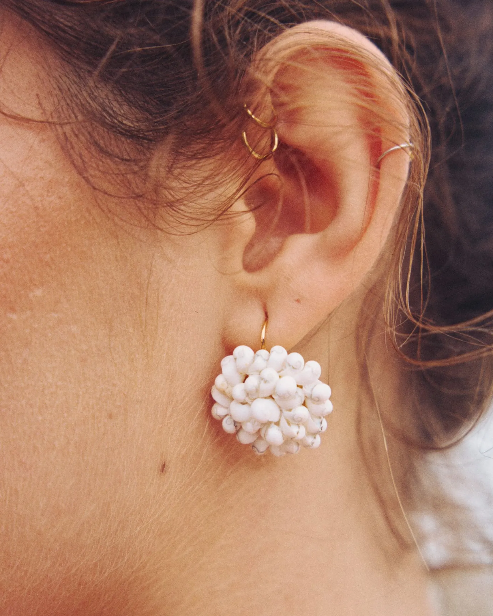 Miphai Pendientes Flor Cala Blanco