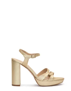 Miphai Sandalias Lauren de cuero Dorada