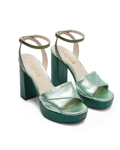 Miphai Sandalias Nia de piel Verde