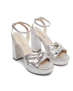 Miphai Sandalias Túnez de piel Plata