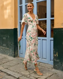 Miphai Vestido Carmina Estampado Floral Blanco
