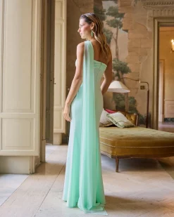 Miphai Vestido Largo Helena Verde Menta