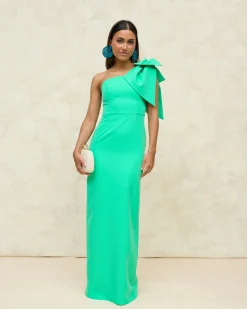 Miphai Vestido Largo Pétalo Verde