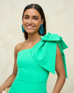Miphai Vestido Largo Pétalo Verde