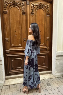Miphai Vestido Mary Estampado Floral Gris
