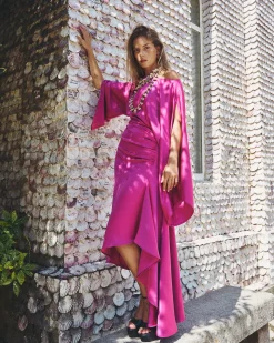 Miphai Vestido Midi Aldara Buganvilla