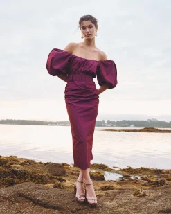 Miphai Vestido Midi Sabela Berenjena