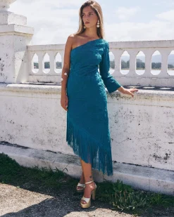 Miphai Vestido Midi Xulia Turquesa