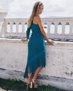 Miphai Vestido Midi Xulia Turquesa