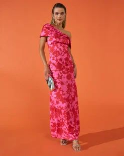 Miphai Vestido Oriana Estampado Floral Rosa