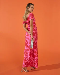 Miphai Vestido Oriana Estampado Floral Rosa