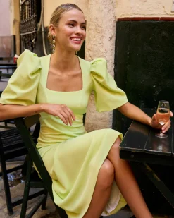 Miphai Vestido Pipa Verde Lima