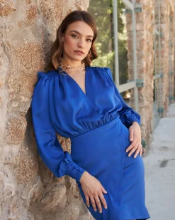 Miphai Vestido Scarlett Azul Eléctrico