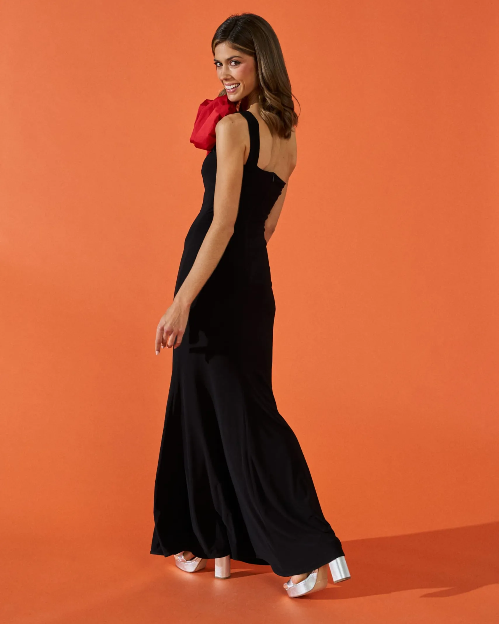 Miphai Vestido Sicilia Flor Negro
