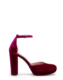 Miphai Zapatos de tacón Grace de terciopelo Fucsia