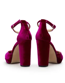 Miphai Zapatos de tacón Grace de terciopelo Fucsia